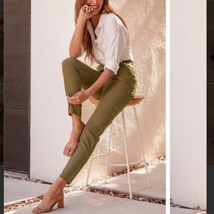 Olive green ankle length slacks